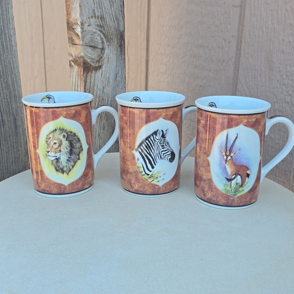 Lynn Chase African Portraits LOT of 3 (Gazelle, Lion, Zebra)
